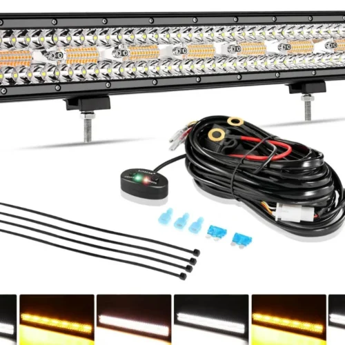 20″ – 6 Modes White & Amber Led Working Light With Wiring Harness for SUV