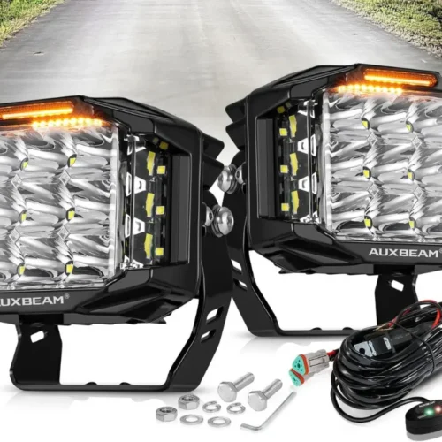 V-max Series | 5 Inch 168w 16440lm Combo Beam Side Shooter Led Square Pod Lights With Amber Drl