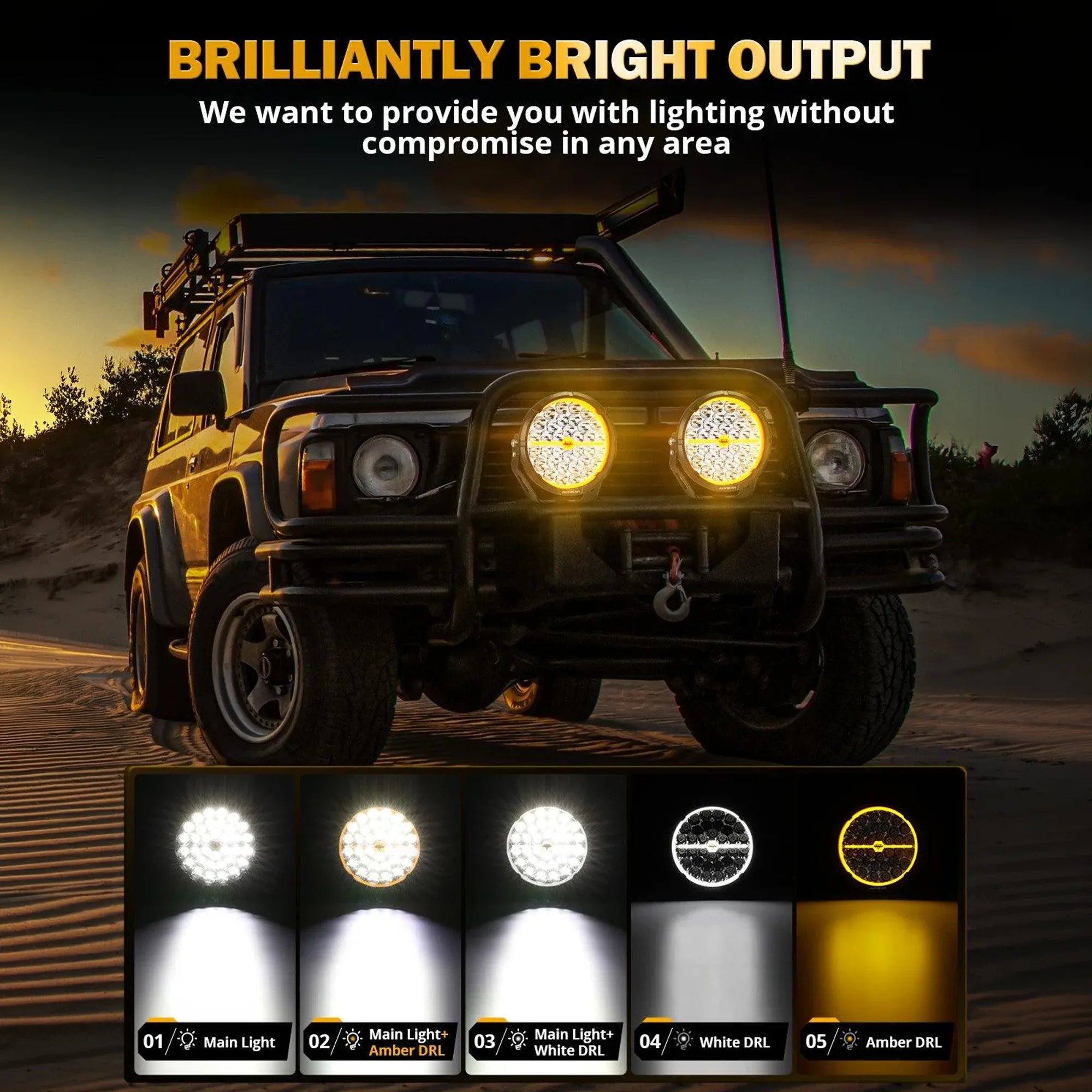 RAY-L Series | 9 Inch 318W 34180LM Dual DRL Offroad LED Driving Lights - Image 2