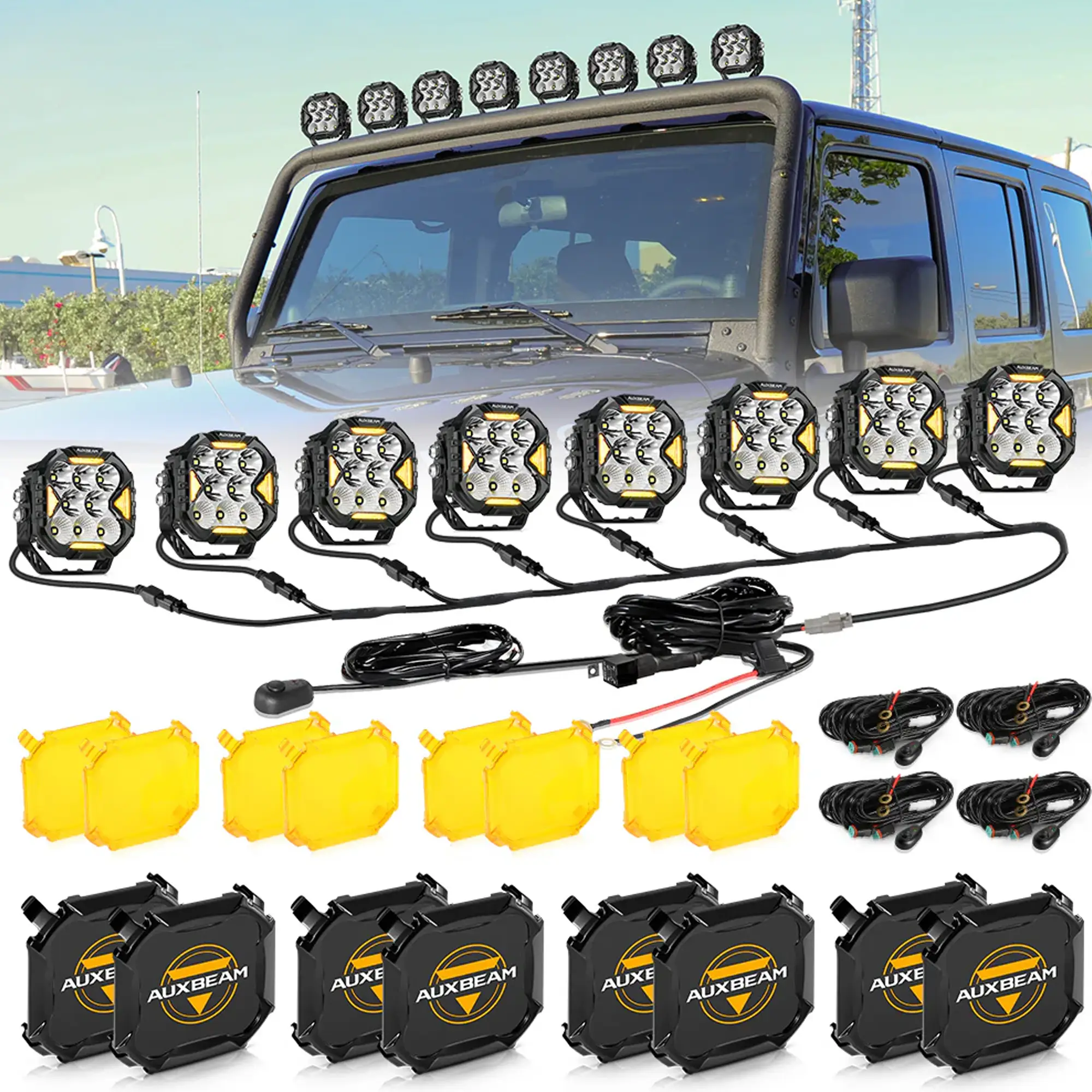 CUBE-Z Series 4 Inch Combo LED Pod Lights Off Road Lights with White DRL & Amber Turn Signal Lights - Image 2