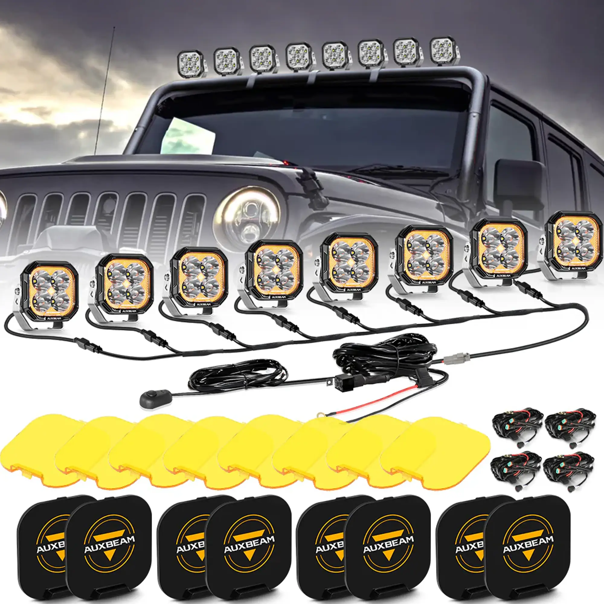 Color Play Series 3 Inch 100W Spot LED Pod Lights Off Road Lights with White DRL & Amber Turn Signal Lights - Image 2