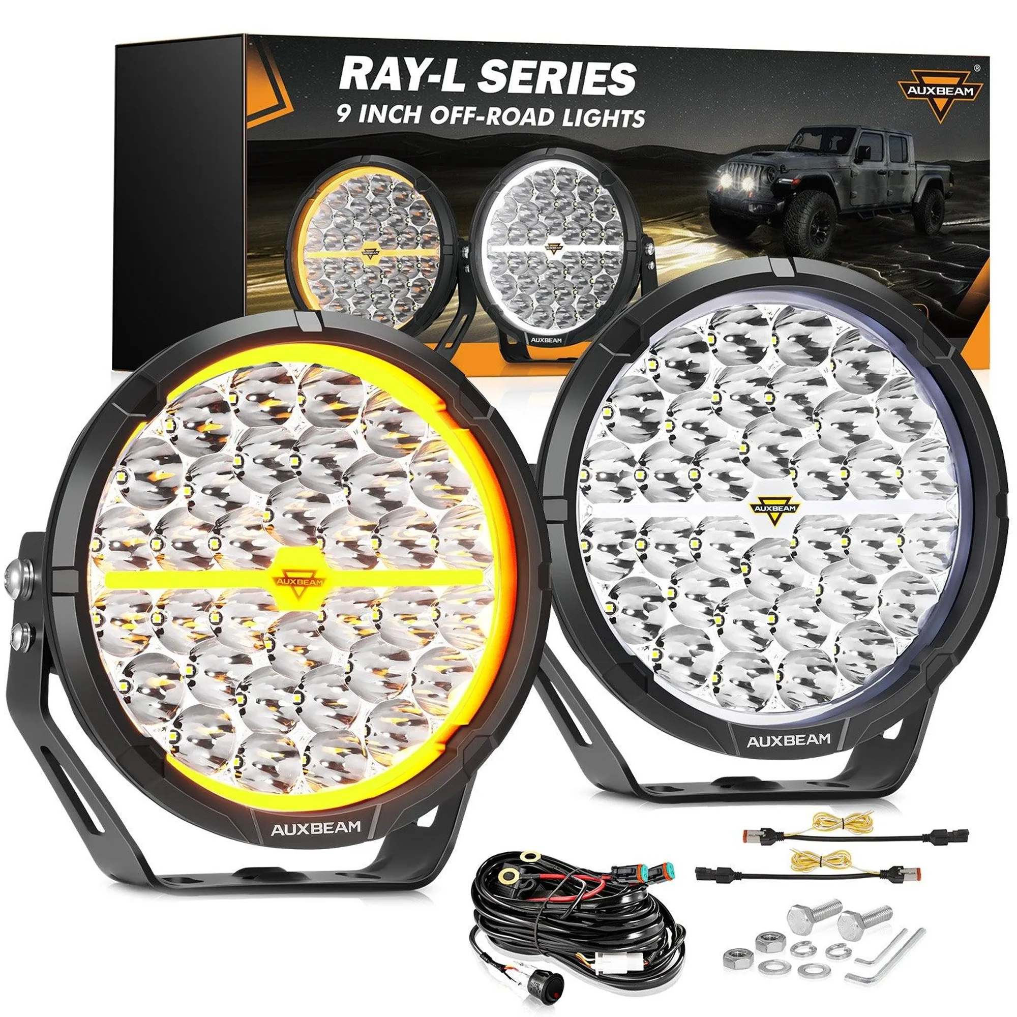 RAY-L Series | 9 Inch 318W 34180LM Dual DRL Offroad LED Driving Lights - Image 3