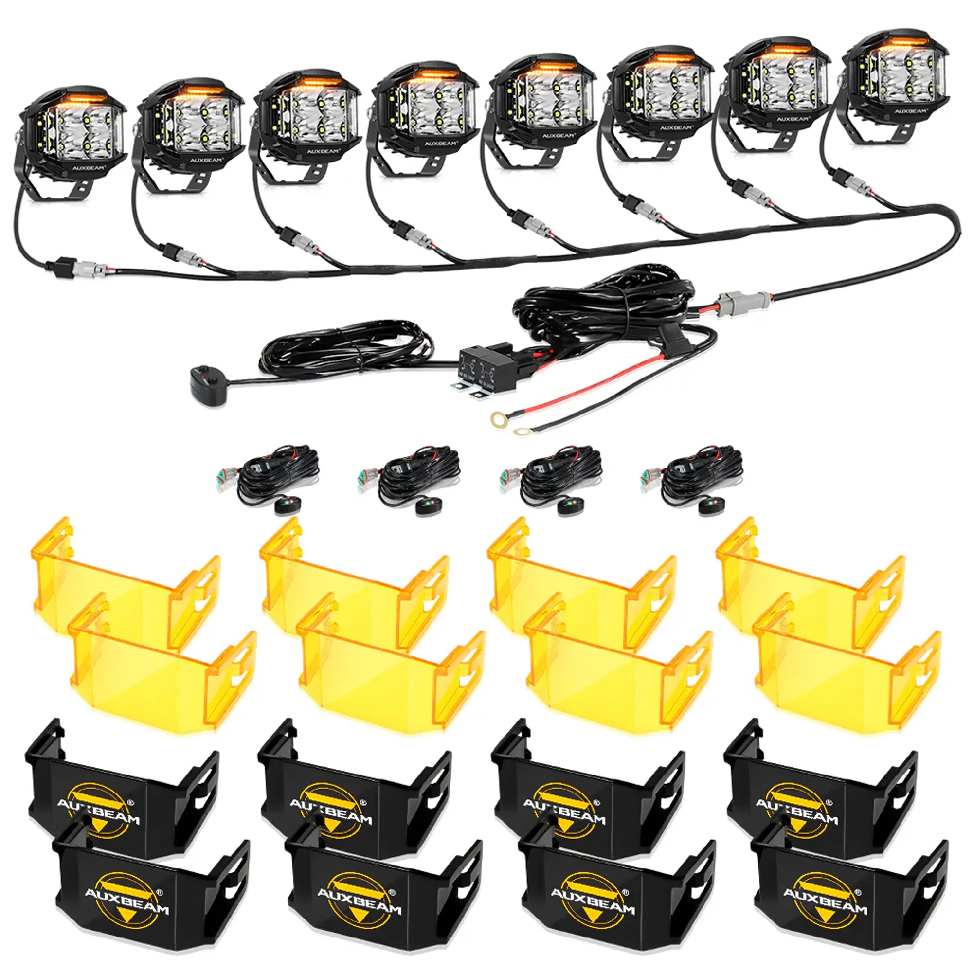 V-MAX Series | 4 Inch 92W 8960LM Spot Beam Side Shooter LED Round Pod Lights with Amber DRL - Image 4