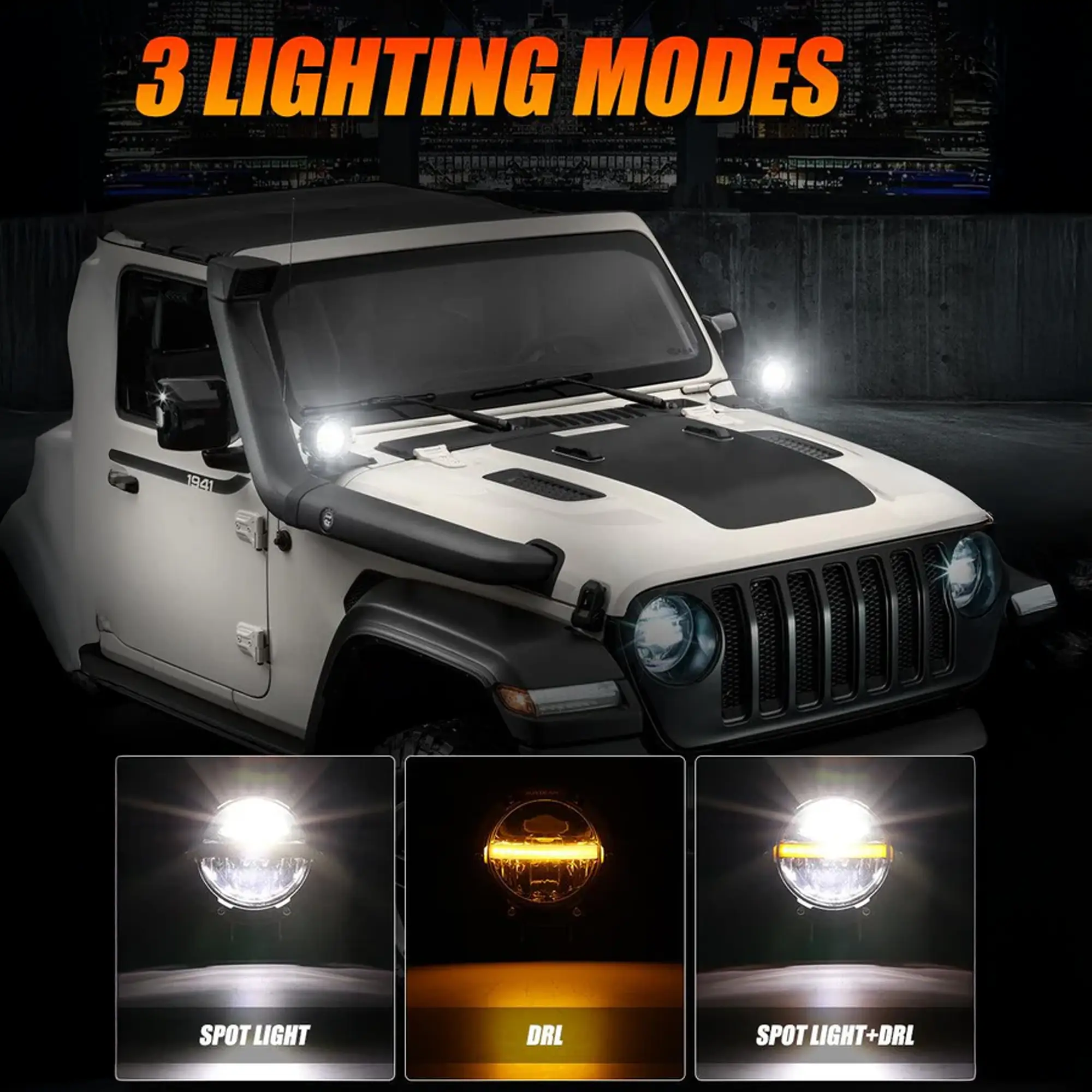 4 INCH 110W 11000LM LED PODS OFFROAD LED DRIVING LIGHTS WITH AMBER DRL - Image 2